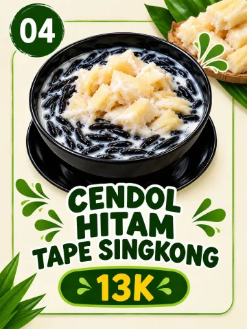 Es Cendol Hitam Tape Singkong