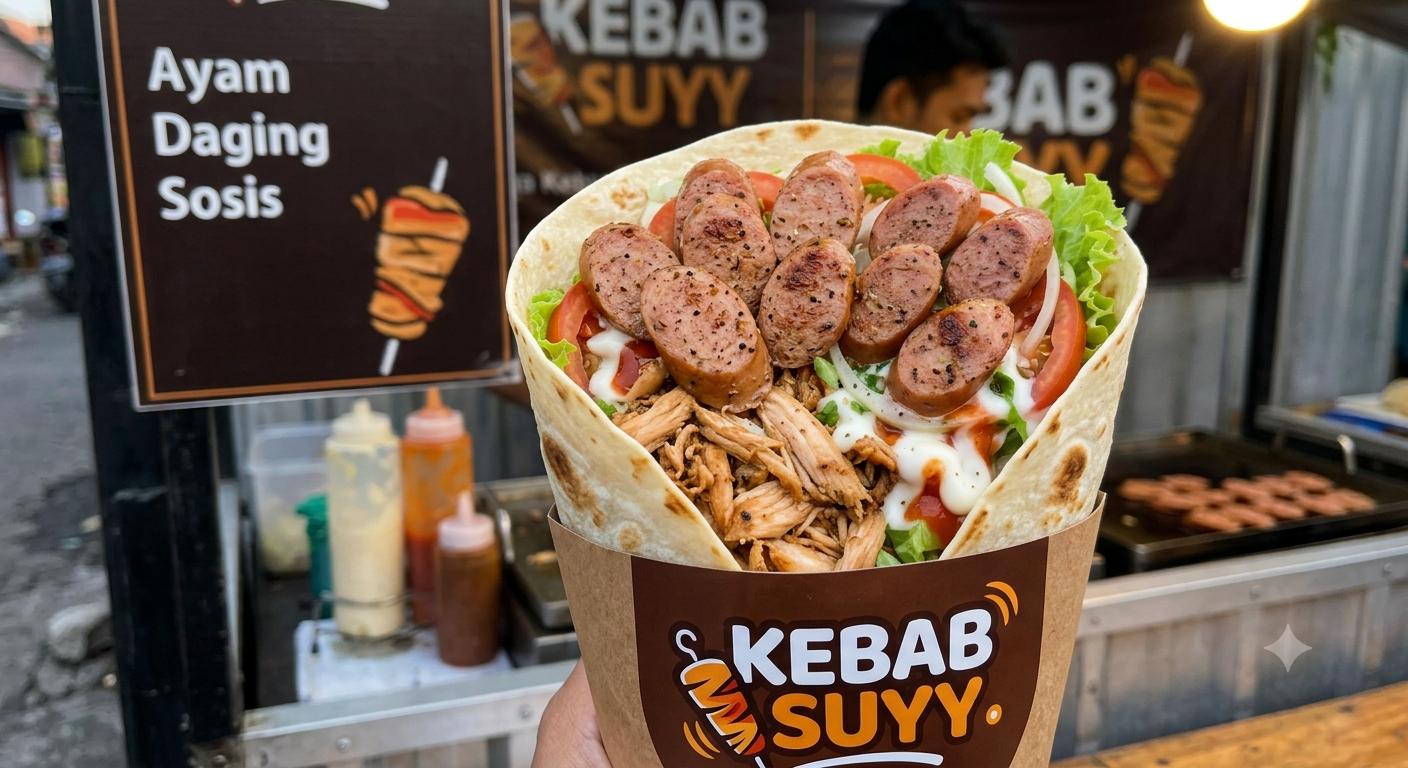 Kebab ayam sosis