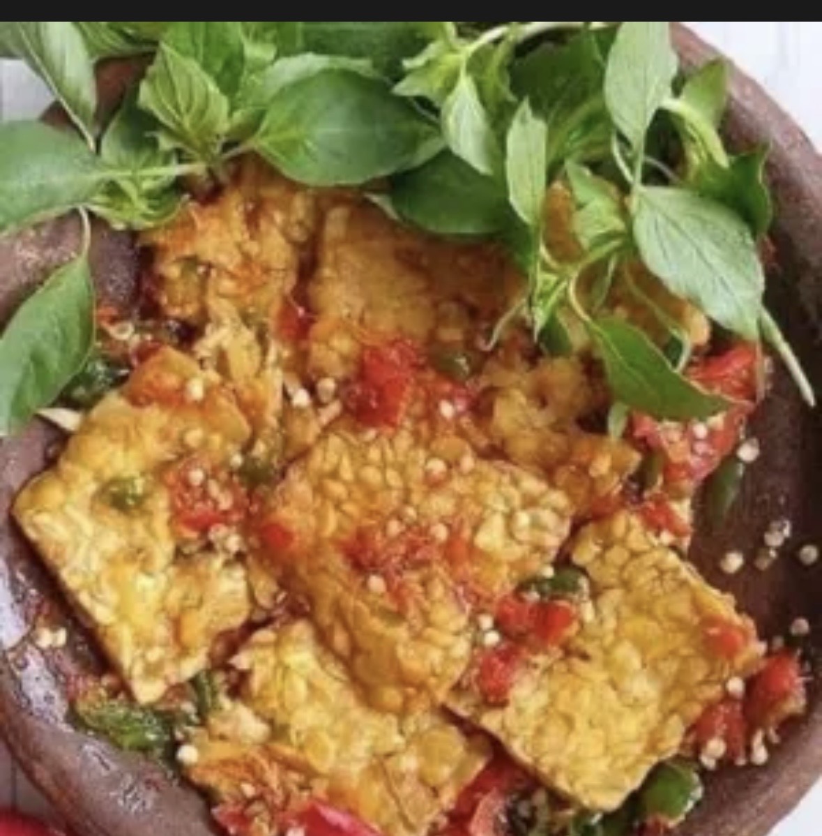 Paket Nasi tempe penyet kemangi +minum